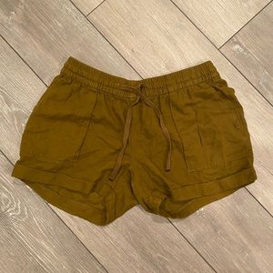 green/mustard women’s shorts